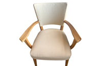 Pair of mid-20th Century French pale beech bridge chairs of stylish and unusual form