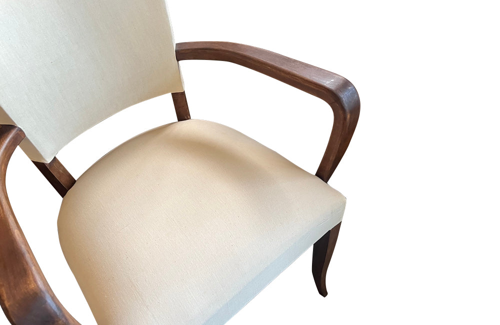 Pair of mid-20th Century French bridge armchairs in the Art Deco style.
