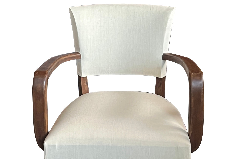 Pair of mid-20th Century French bridge armchairs in the Art Deco style.