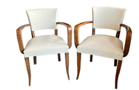 Pair of mid-20th Century French bridge armchairs in the Art Deco style.