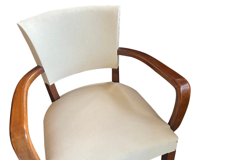 Pair of mid-20th Century French bridge armchairs in the Art Deco style.