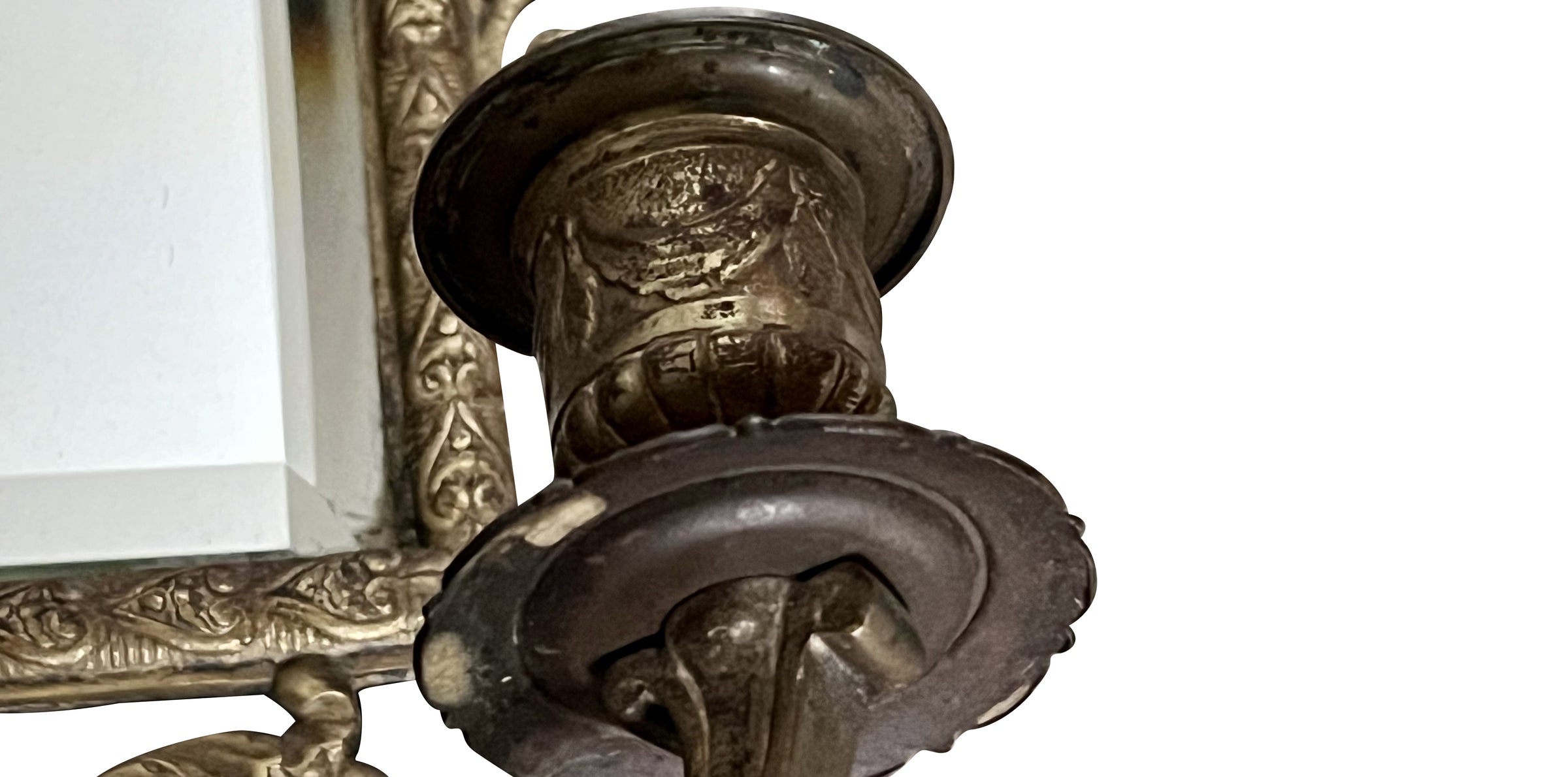 Pair of 19th Century French Gilt Bronze Mirrored Appliqués