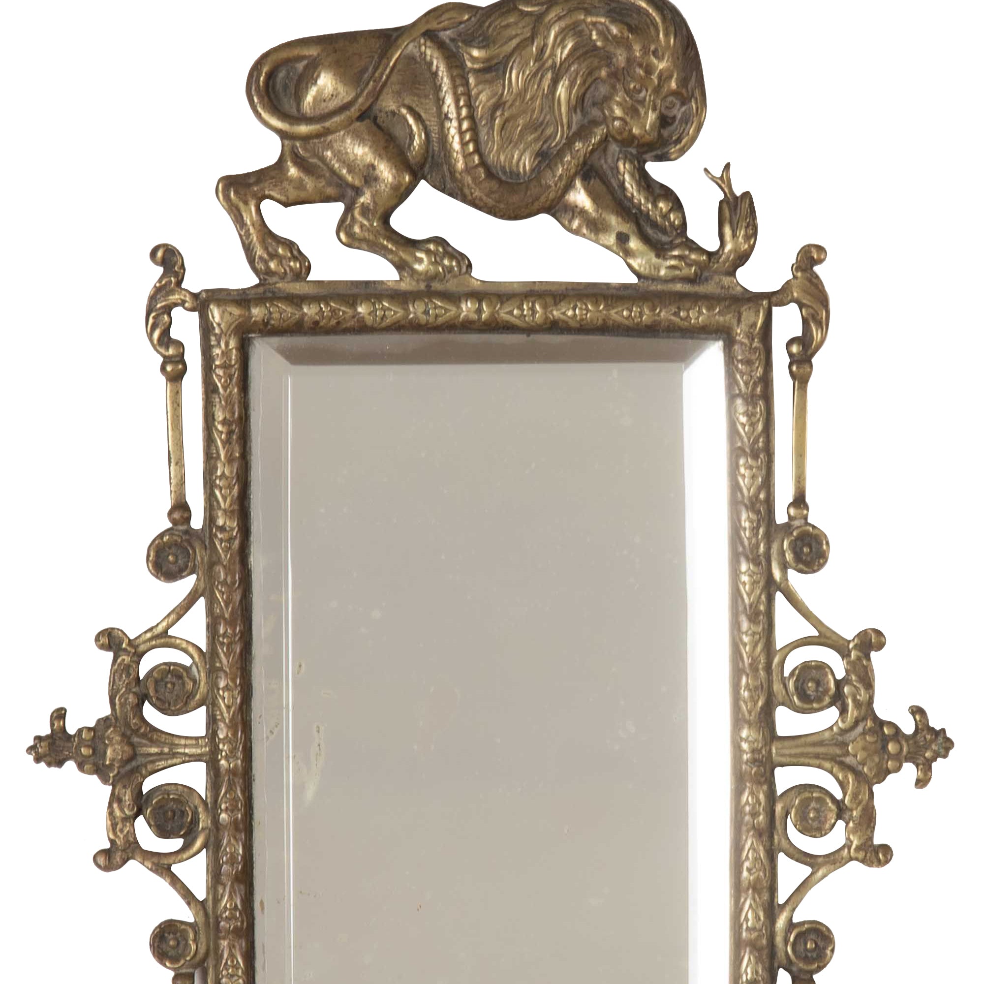 Pair of 19th Century French Gilt Bronze Mirrored Appliqués