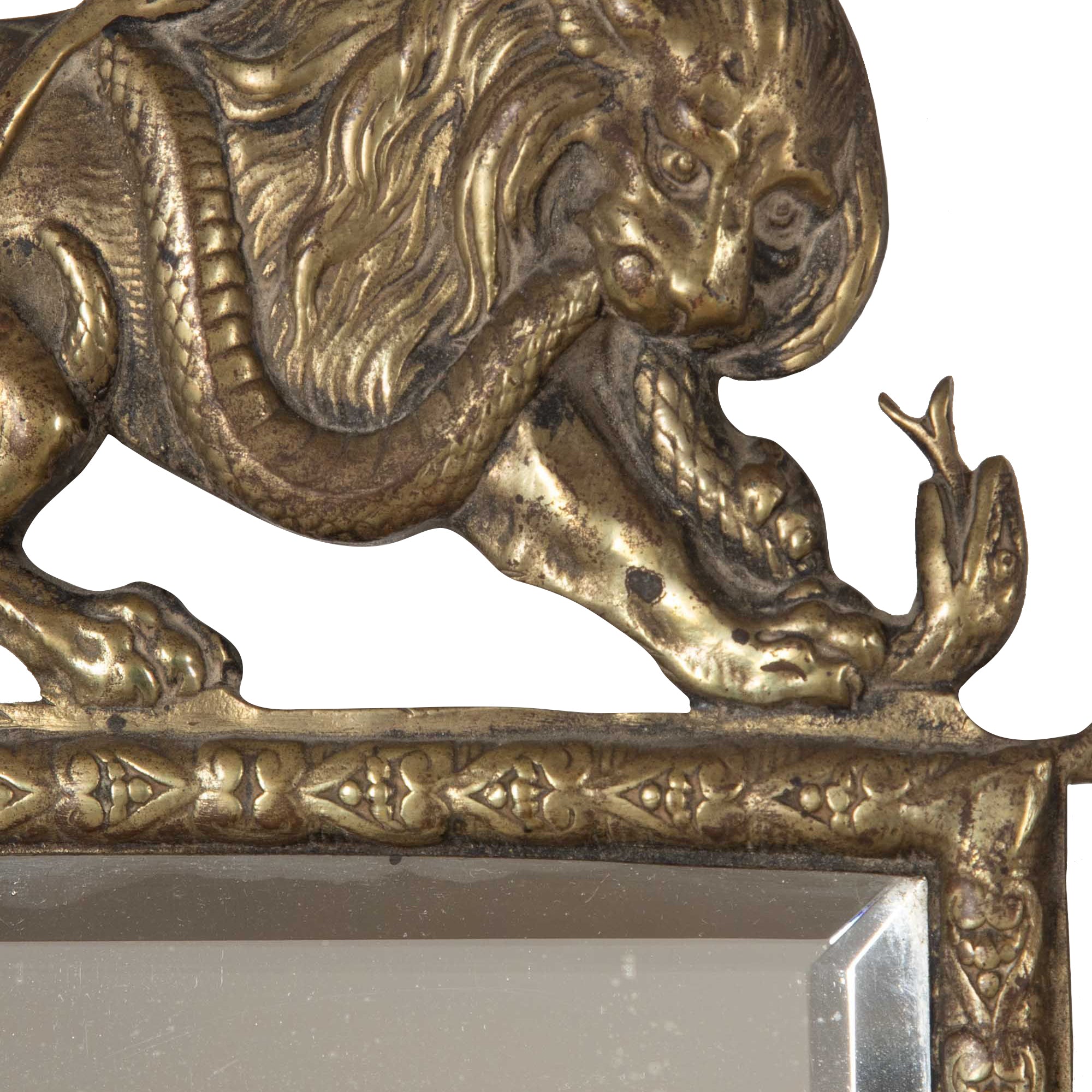 Pair of 19th Century French Gilt Bronze Mirrored Appliqués