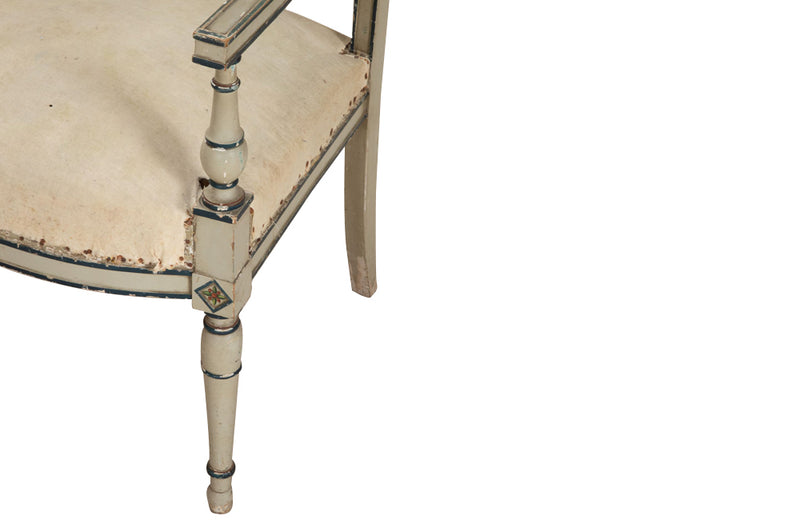 Pair of French 19th century painted Directoire armchairs