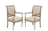 Pair of French 19th century painted Directoire armchairs