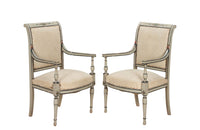 Pair of French 19th century painted Directoire armchairs