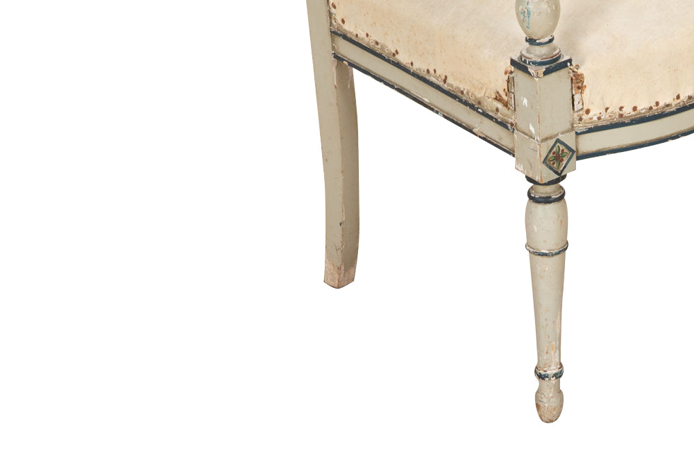 Pair of French 19th century painted Directoire armchairs