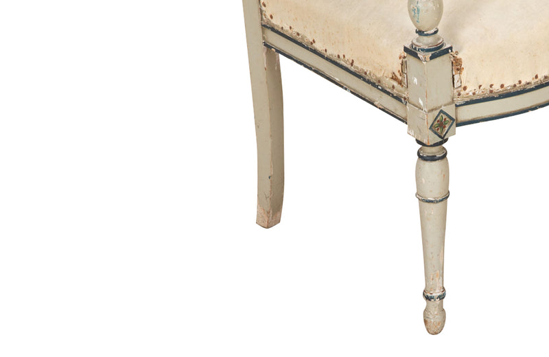 Pair of French 19th century painted Directoire armchairs