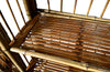 Pair of mid 20th century folding bamboo four tier bookcases shelves