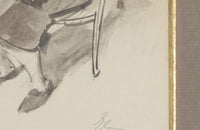 Charming pair of 20th Century French ink and watercolour drawings of French Country bistro scenes.