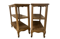Pair of 20th Century French two-tiered oak shelves.