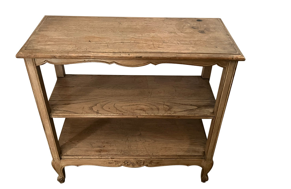 Pair of 20th Century French two-tiered oak shelves.