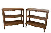 Pair of 20th Century French two-tiered oak shelves.