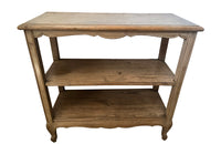 Pair of 20th Century French two-tiered oak shelves.