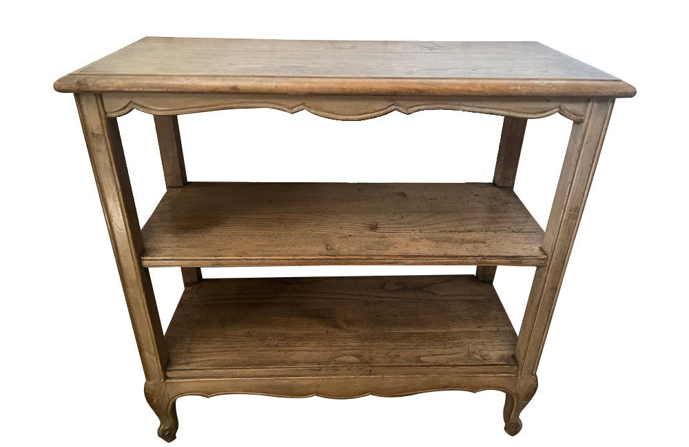 Pair of 20th Century French two-tiered oak shelves.