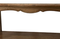 Pair of 20th Century French two-tiered oak shelves.