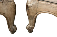 Pair of 20th Century French two-tiered oak shelves.