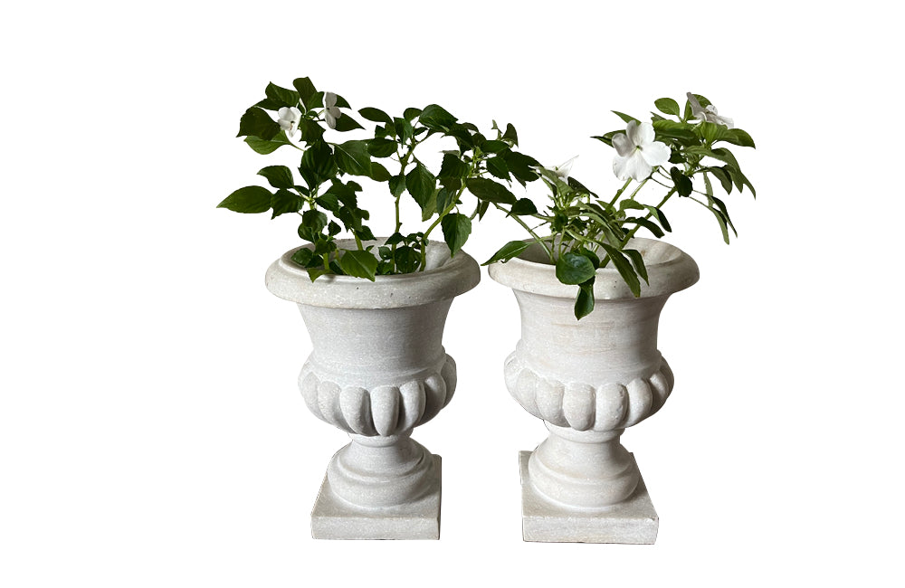 Pair Of Marble Medici Vases- French Garden Antiques – AD & PS Antiques