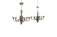 Mid-Century Chandeliers Italian gilt metal 