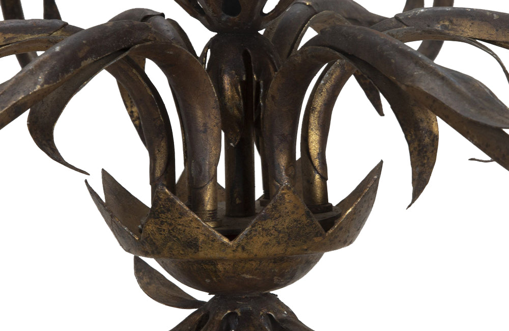 Mid-Century Chandeliers Italian gilt metal 