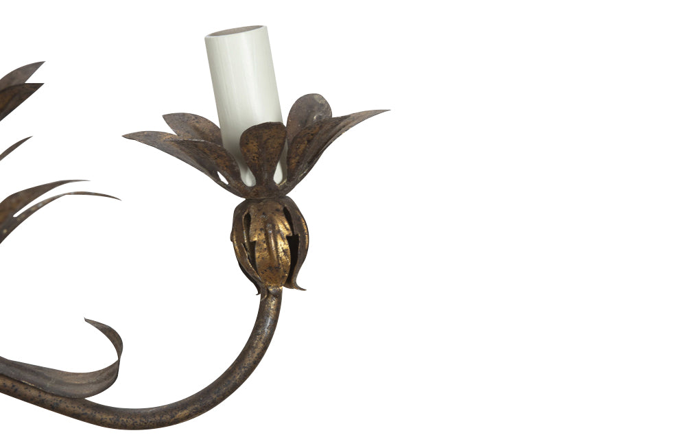 Mid-Century Chandeliers Italian gilt metal 