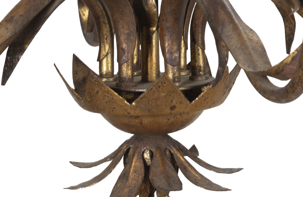 Mid-Century Chandeliers Italian gilt metal 