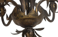 Mid-Century Chandeliers Italian gilt metal 