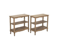 Pair of 20th Century French two-tiered oak shelves.