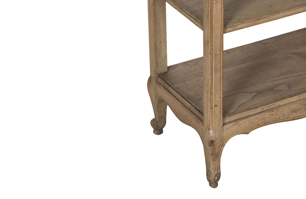 Pair of 20th Century French two-tiered oak shelves.