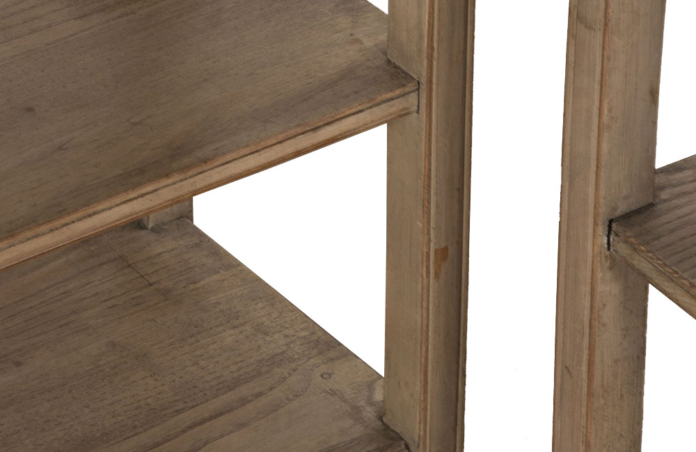 Pair of 20th Century French two-tiered oak shelves.