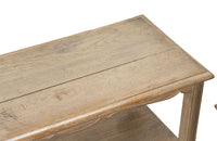 Pair of 20th Century French two-tiered oak shelves.