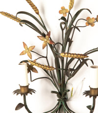 PAIR OF MID-CENTURY ITALIAN POLYCHROME METAL WALL LIGHTS