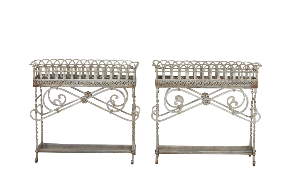 Antique plant stands orangery iron plant stands. French jardiniers 19th century - Garden antiques