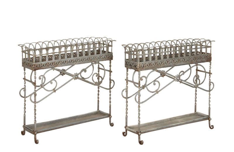Antique plant stands orangery iron plant stands. French jardiniers 19th century - Garden antiques