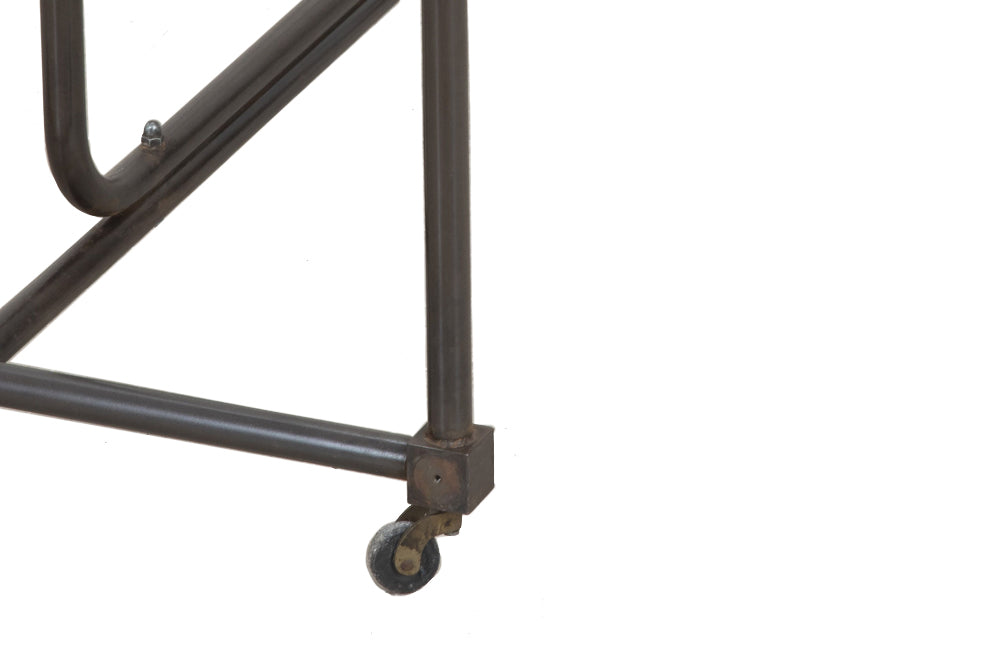 Fabulous near pair of 20th Century French iron clothes rails.