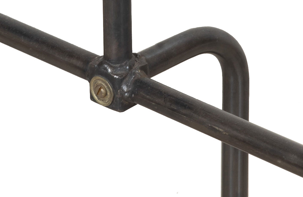 Fabulous near pair of 20th Century French iron clothes rails.