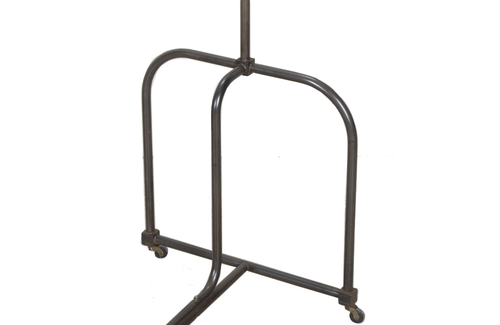 Fabulous near pair of 20th Century French iron clothes rails.