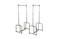 Fabulous near pair of 20th Century French iron clothes rails.