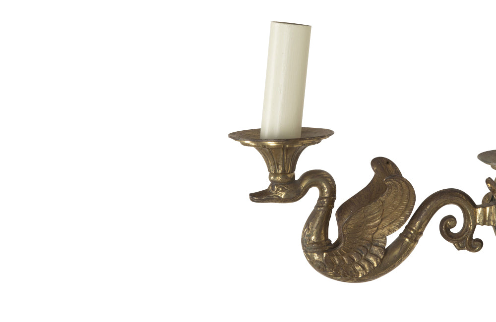 Antique wall lights in the empire style. French. French antique lighting.