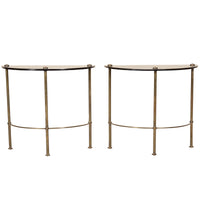 Pair of 20th Century Italian Demi-Lune End Tables