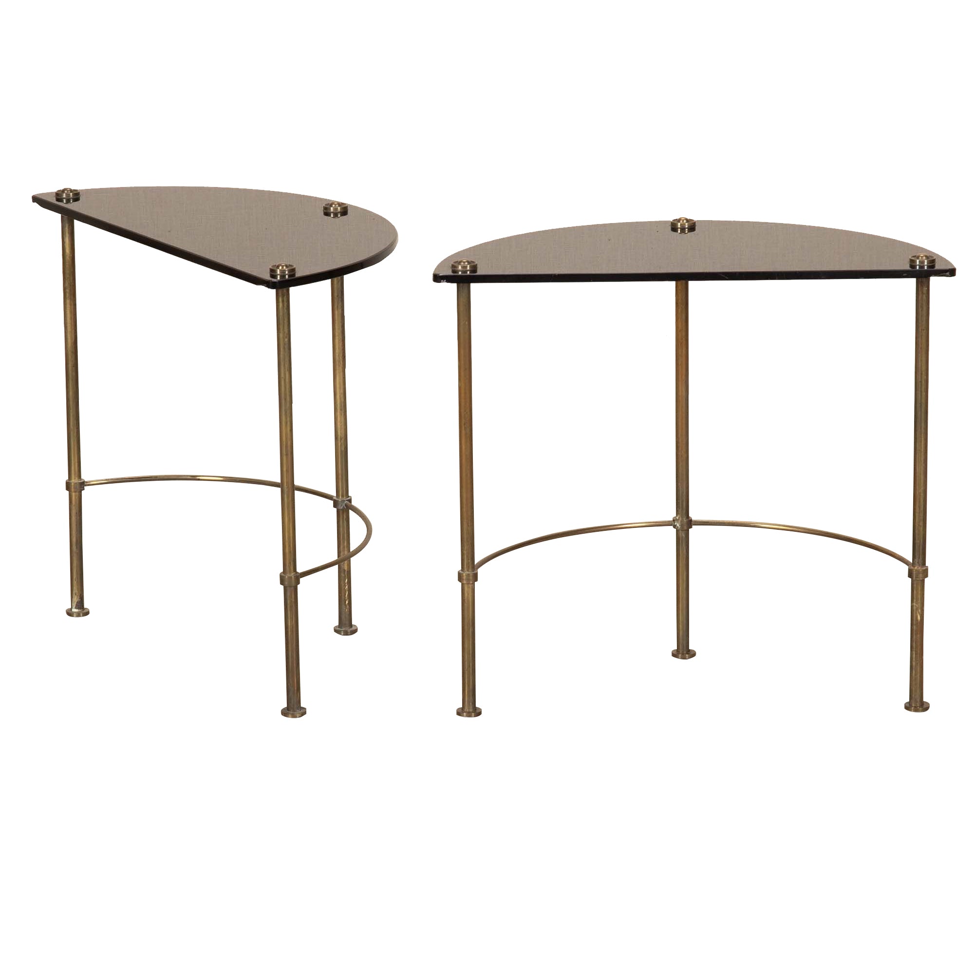 Pair of 20th Century Italian Demi-Lune End Tables