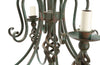 Pair of French green Art Deco style wrought iron chandeliers - Mid Century Lighting