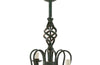 Pair of French green Art Deco style wrought iron chandeliers - Mid Century Lighting