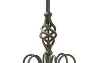 Pair of French green Art Deco style wrought iron chandeliers - Mid Century Lighting