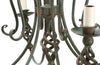 Pair of French green Art Deco style wrought iron chandeliers - Mid Century Lighting