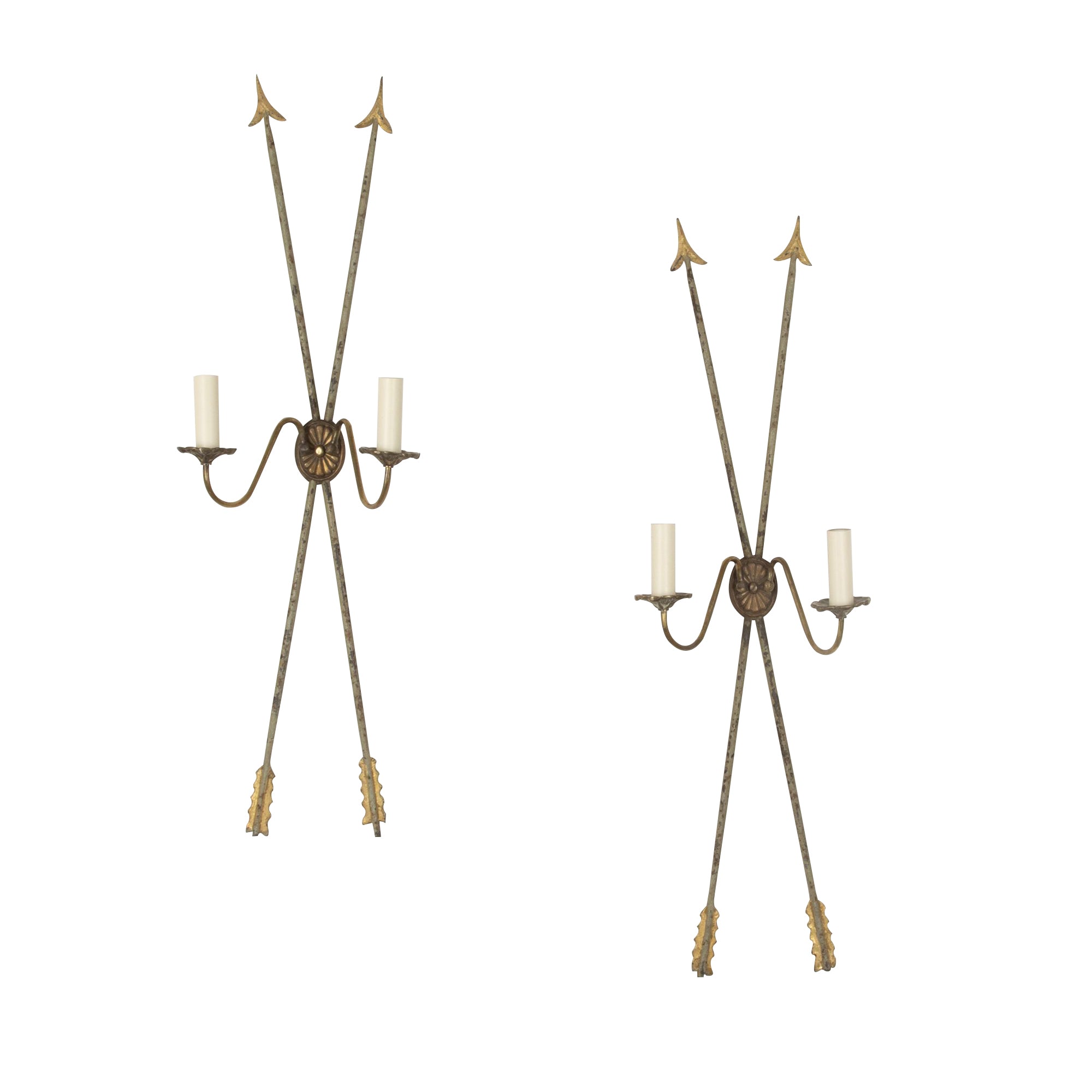 Pair of Exceptional Large 20th Century French Neo-Classical Revival Arrow Wall Lights