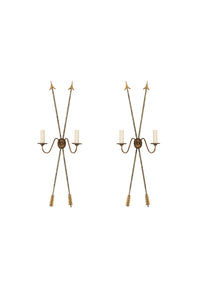 Pair of Exceptional Large 20th Century French Neo-Classical Revival Arrow Wall Lights
