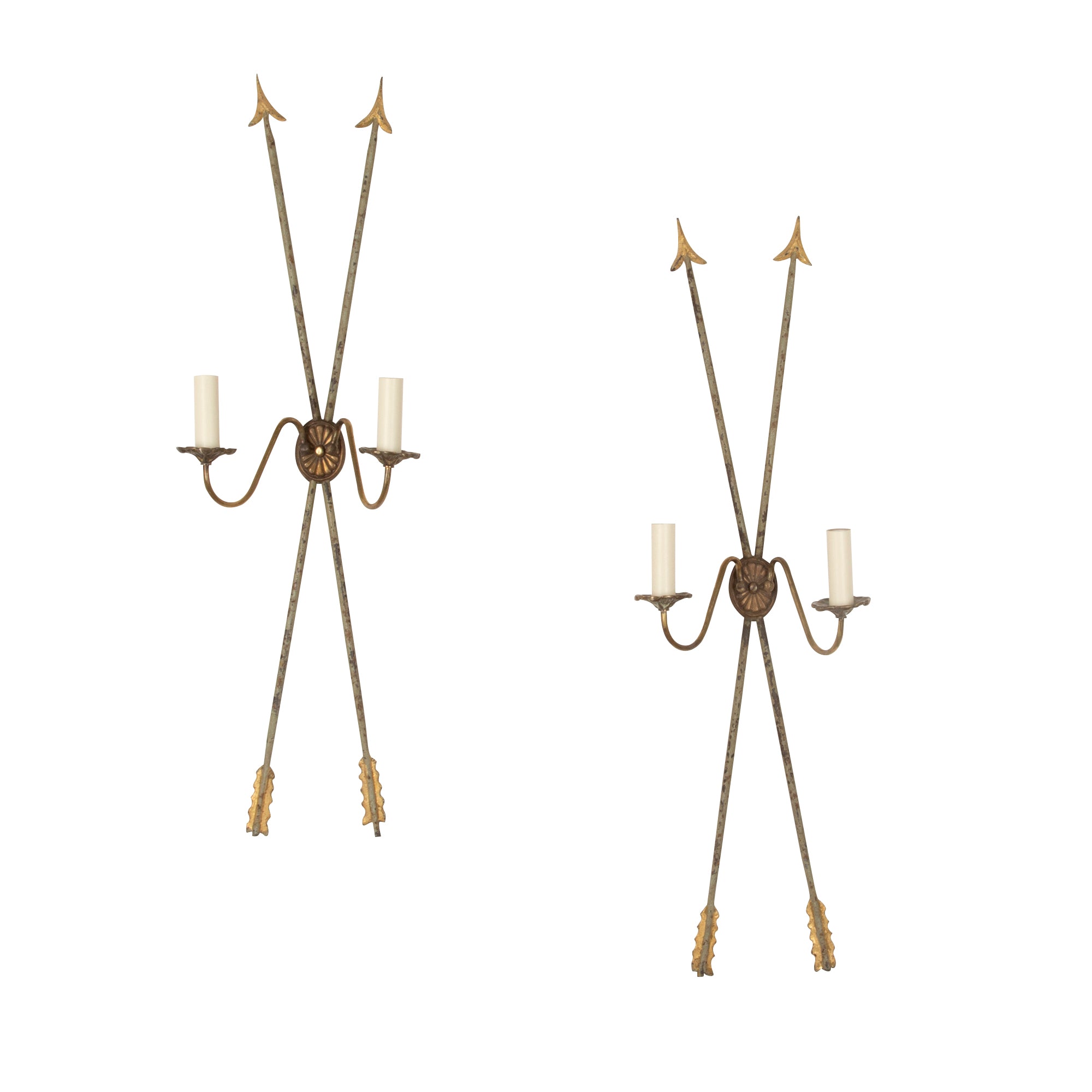 Pair of Exceptional Large 20th Century French Neo-Classical Revival Arrow Wall Lights