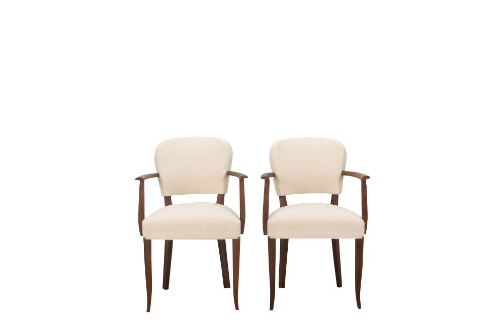 Pair of mid 20th century French Art Deco Style bridge chairs